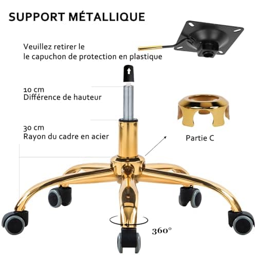 WOEOA Chaise de Bureau en Velours, Chaise pivotante Ergonomique, Chaise de Bureau à roulettes, réglable en Hauteur, pour Bureau, Chambre, Coiffeuse, jusqu'à 135 kg, Filles Femmes - Rose
