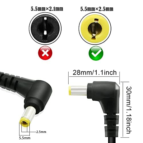 GINTOOYUN Lot de 2 câbles d'alimentation CC à 90 degrés, prise jack mâle CC 5,5 mm x 2,5 mm vers fil nu à extrémité ouverte, cordon de réparation pour moniteurs, bande lumineuse LED, appareil photo,