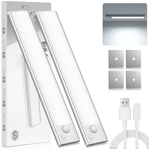 Lampe LED Rechargeable Cuisine Reglette - Sans Fil Mouvement Detecteur Lumiere Interieur Sous Meuble Placard Eclairage Lumière Barre éclairage Spécial Intérieur USB Pile Réglette Armoire Light Sensor