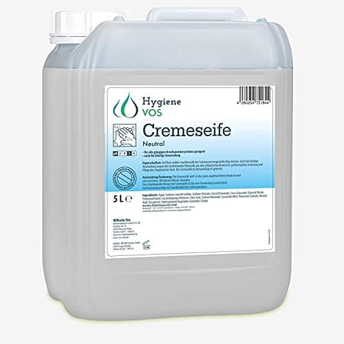 Hygiene VOS Savon Liquide 5000ml Neutre pour les Mains pH Neutre pour une Utilisation Quotidienne. Formule Extra Douce et Ingrédients Biodégradables. Bouteille Économique de 5 Ltrs