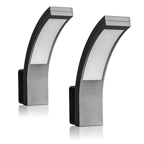 SEBSON LED Luminaire Exterieur Mural - Lot de 2 - Eclairage Exterieur Anthracite 15W 1100lm 5800K - IP65 Applique Murale - 250x176x65mm