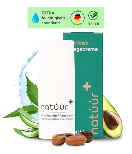 Natüür Crème de soin apaisante psoriasis - Crème psoriasis 15 ml aux ingrédients naturels, sans parfum, sans silicones ni colorants - à l'extrait de neem, apaise et hydrate la peau
