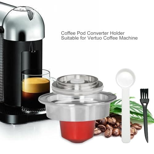 Support de Convertisseur de Dosettes de café, Adaptateur de Dosettes de café Réutilisables, Grand à Petit, Convertible, Portable, en Acier Inoxydable, pour Machine à café Vertuo