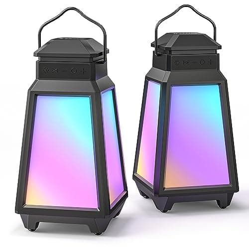 Inwa Enceinte Bluetooth Exterieur,Synchronisation jusqu'à 100Haut-Parleurs,Étanche IPX5 avec Montre Lumineuse Synchronisée sur Le Rythme,Veilleuse et Compatible avec Echo Dot pour Terrasse et Jardin