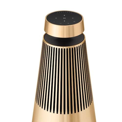 Bang & Olufsen Beosound 2 (3ème Génération) - Enceinte Puissante Bluetooth WiFi Connectée Élégante, une Expérience Sonore à 360 Degrés qui emplit toute la Pièce, Aluminium de haute Qualité - Gold Tone