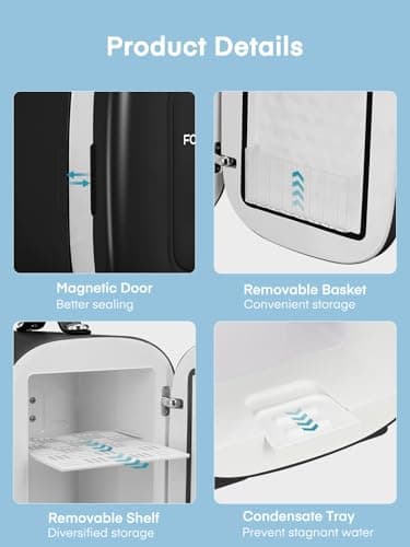 Mini Frigo de Chambre 5L, USB/AC/DC Brancher, Pour Voiture 12V 240V pour Camping, Petit Skincare Réfrigérateur Comestique Silencieux, Glacière Portable de Beauté, Garder Froid, 6 Canettes, Noir