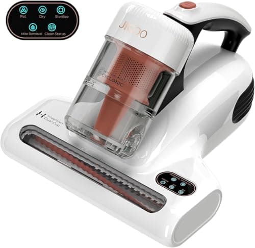 JIGOO J200 Aspirateur Matelas Anti Acariens, Aspirateur Matelas à Main 500W avec lumière UV-C et ultrasons, Élimine 99% des allergènes, Chauffage Fonction, pour Matelas, Canapés, Textiles, Lit