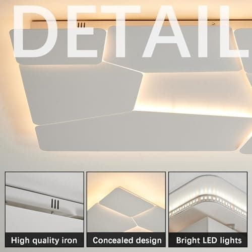 Plafonnier Led Modernes,Plafonnier De Salon GéOméTrique CréAtif, éClairage De Plafond à Intensité Variable Avec TéLéCommande,Lampe Rectangulaires 90 X 60 Cm Pour Salon,Chambre à Coucher 102W