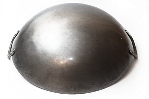 Craft Wok Grand wok lourd de 16 pouces de style canton en acier au carbone martelé à la main (diamètre 40cm, fond rond)/731W87