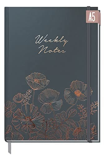 Agenda semainier A5 non daté [Poppy] de Trendstuff by Häfft | Agenda, calendrier et bullet journal, journal intime, carnet de notes en un | durable & climatiquement neutre