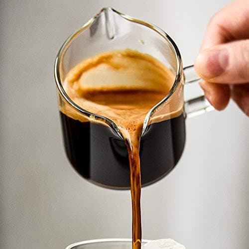 SIQITECH 75ml Tasse à Café Expresso en Verre avec Double Bouche Tasse à Café Résistante à la Chaleur Tasse à Mesureur Transparent Graduée Tasse à Lait avec Poignée pour Café Boisson Cocktail Vin