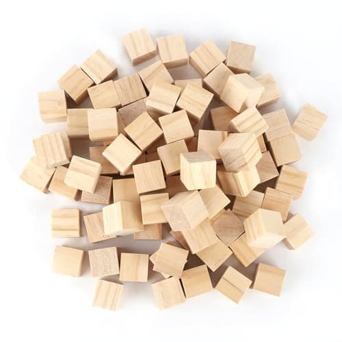100 Cube Bois, 2x2x2CM Cube en Bois Vierges, Cube Bois Enfant de pin Naturel, Blocs de Bois pour L'artisanat, la Décoration, la Peinture, les Puzzles
