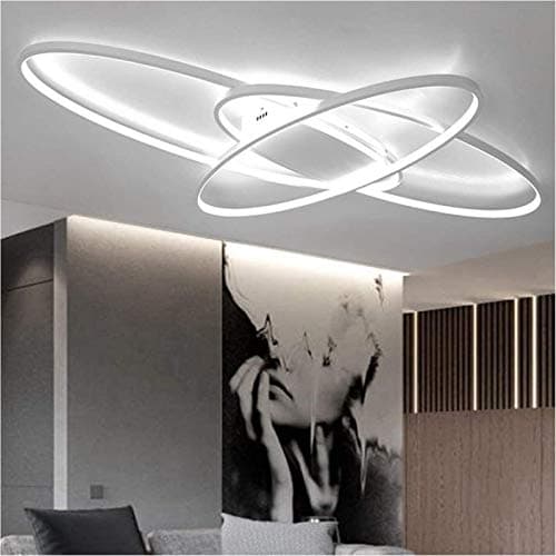 minifair Plafonniers LED de salon Luminaires à intensité variable Plafonnier encastré avec éclairage de plafond télécommandé, lustre design ovale chic moderne