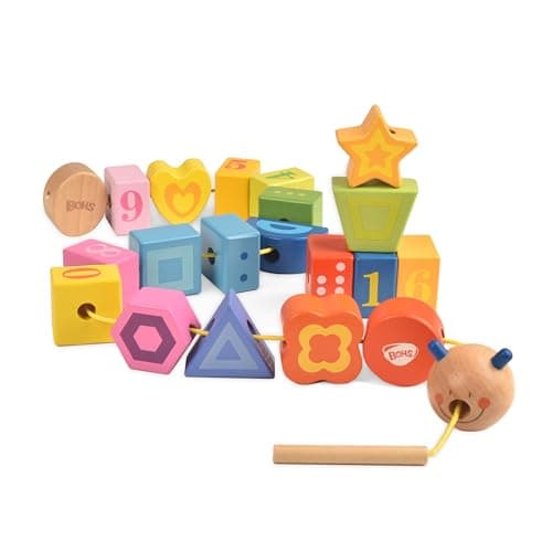 BOHS Perles de laçage Chenille - Tout-Petit apprend Le comptage, Les nombres et Les Formes - Jouets de motricité Fine pour bébés Enfants