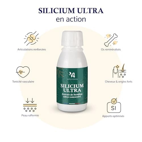 Silicium Organique Ultra - 125 ml Correspondent à 5 Litres de Silice - 100% FRANÇAIS - Fabriqué et Conditionné en France par Apyforme