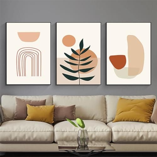 PYNVDD Lot de 3 posters muraux, imprimés de feuille botanique, modernes, abstraits, sans cadre, image 01,60 x 90 cm