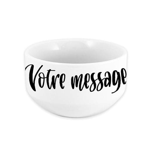 Bol en céramique personnalisable – Ajoutez votre message | Modèle petits cœurs | Cadeau original pour anniversaire, Saint-Valentin, naissance