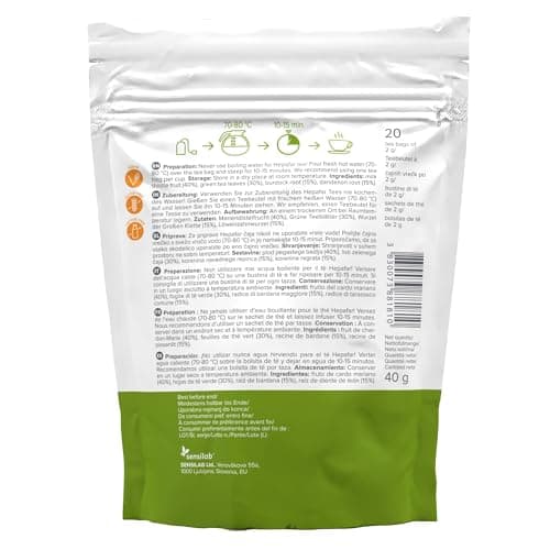 Hepafar Liver Cleanse - thé à base de plantes avec du Chardon-Marie, du thé vert, de la racine de bardane et du pissenlit - 2x20 sachets par Sensilab
