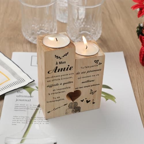 Candle-2 (Ami) Cadeau Meilleure Amie, Cadeau Meilleure Amie Femme, Chandeliers Cadeaux, Cadeau Anniversaire Amie, Cadeau pour Amie Original, Idée Cadeau Amie Noel
