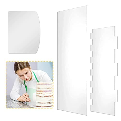 AFASOES 3Pcs Grattoir à Gâteau en Acrylique Transparent Peignes de Décoration de Gâteau Decoration DIY Cake Scraper Gâteau Grattoir Peigne Grattoir à Gâteau en Acrylique pour Crème Gâteau Pâtisserie