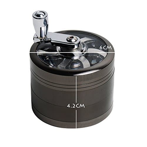 Grinder 6 * 6cm Grinder Moulin à Epicé en 4 pièces Broyeur pour Epices Herbes de Broyage (Noir)