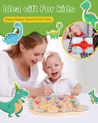 Bixury Labyrinthe Magnetique Jeux Enfant 3 Ans, Jeux Montessori Spielzeug 3 4 5 Ans en Bois pour Forme de Dinosaure Magnetspiel, Motricitépour garçons Filles Educatif Cadeau 3-7 Ans