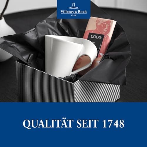 Villeroy & Boch - tasse à café NewWave avec anse, mug à anse moderne en porcelaine premium, compatible lave-vaisselle et micro-onde, blanc, 300 ml, 11,3 cm