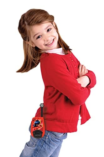Lexibook, Miraculous Ladybug Chat Noir, Talkies-Walkies numériques portée 2 km pour Enfant, Fonction Morse Lumineux, Clip Ceinture, à Piles, Rouge, TW25MI