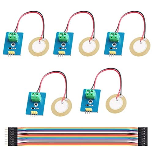 Youmile Lot de 5 capteurs de vibration piézoélectriques en céramique Module piézo 3,3 V/5 V Contrôleur analogique Composants électroniques Fournitures Capteur pour Arduino avec câble Dupont