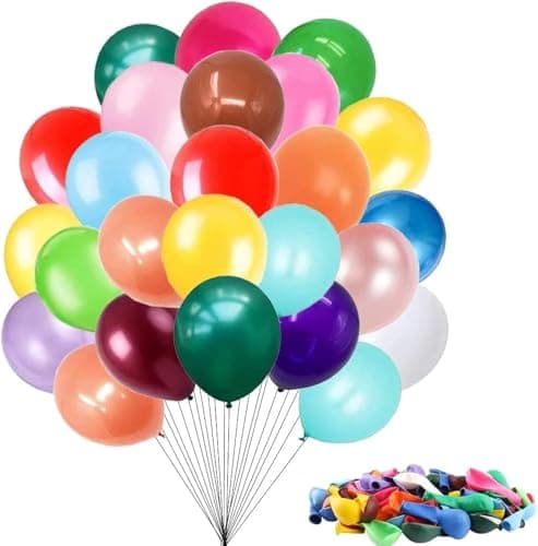 ADRI 200 ballons anniversaires de couleurs en latex assorties 24 cm biodégradables fabriqués en Espagne, pour fêtes, mariages, réunions, anniversaires, baptêmes, photocall, décoration (200)