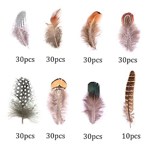 Dtoterul Plume Artificielle 220 Pièces Plumes de Faisan Plumes Artisanales Plumes De Bricolage Plumes Artisanat Plumes Plumes de Poulet Multicolores Marron Plumes Feathers pour Artisanat