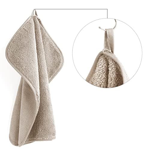 Polyte - 6 serviettes pour le visage - en microfibres - ne peluche pas - beige - 33 x 33 cm