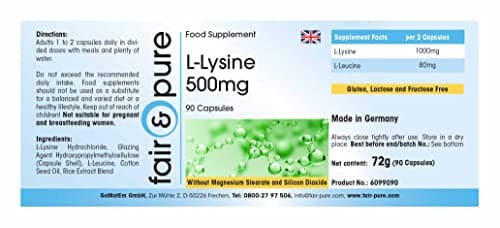 Fair & Pure® - L-lysine 500mg - végan - 90 gélules