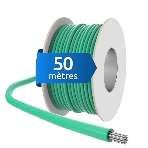 ECENCE Câble robot tondeuse compatible avec tous les robots faucheurs courants 50m de longueur, fil peripherique robot tondeuse Ø 3,4mm section de conducteur de 1,17mm