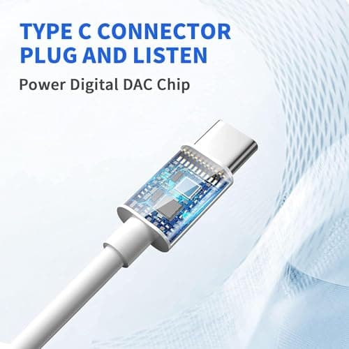 Ecouteurs USB Type C,Intra Auriculaires Casque avec Micro (Hi-Res) et contrôle du Volume pour iPhone,iPad Pro,Samsung,Xiaomi,Huawei,OnePlus,Google Pixel 4 et Autres périphériques d'interface de Type C