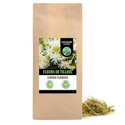 Thé aux fleurs de tilleul (125g), thé aux fleurs de tilleul séchées, 100% naturel, sans additifs