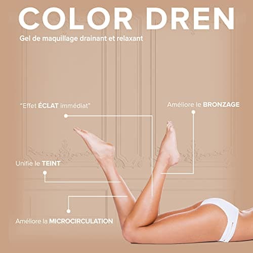 E'LIFEXIR Color Dren | Maquillage pour Jambes, Maquille, Draine et Stylise avec Couleur Bronzée | Crème Effet Collants Invisibles | Ne Tâche Pas et Absorption Rapide, 150 ml