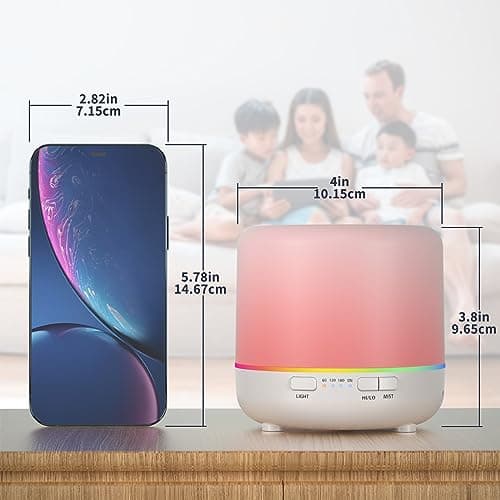Diffuseur d'arômes 200 ml Diffuseur d'huiles essentielles colorées avec mode de brume réglable, diffuseur d'arôme automatique pour chambre à coucher, bureau, voyage (Blanc-2Z-JY02)