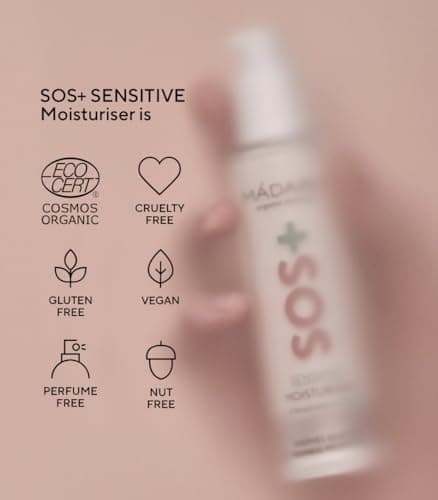 MÁDARA Organic Skincare | Hydratant SOS+ SENSITIVE, 50 ml - Hydratant Quotidien Léger Pour Les Peaux Sensibles Sujettes Aux Rougeurs, Prouvé Dermatologiquement Pour Calmer Les Rougeurs