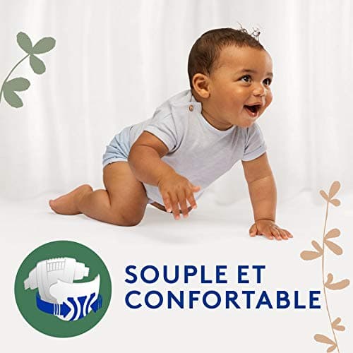 Lotus Baby Douceur Naturelle - Couches Bébé Taille 5 (12-20 kg) Pack 1 Mois - 140 Couches
