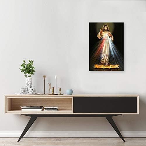 Feeby Toile Peinture Jésus 40x60 cm 1 Pièce Moderne Artistique Impression Photographique Qualité Image Décoration Murale Salon Chambre Cuisine Bureau Couloir Mercy Multi