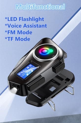 OBEST Intercom Moto Casque 500M, Bluetooth Moto Casque d'écoute, Prise en Charge l'audio FM/Carte CF/Siri, Partage Musique, IP65 Interphone Communication Système avec Lumière Atmosphérique, 1000mAh