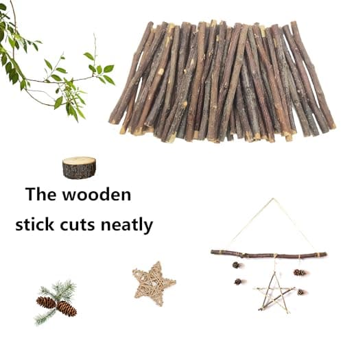 ZAHD 50 Pcs Branches Bâtons Bois Flotté Pièces en Bois Branches en Bois Cadeaux De Bricolage Rustique bâtonnets de branches naturelles en bois artisanat Bois Flotté en Embellissements (Marron bois)