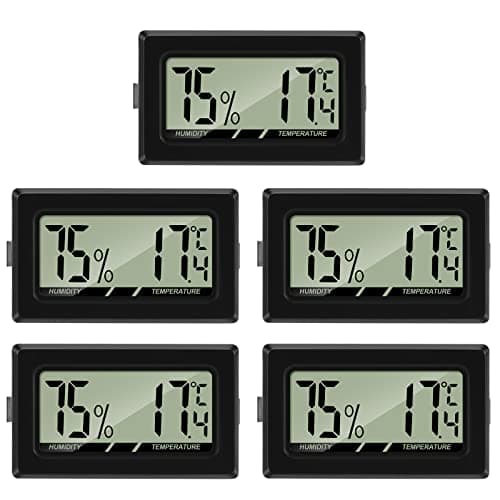 Thlevel Mini Digital LCD Thermomètre Hygromètre Température Humidité Testeur Thermomètre Portable Thermo Hygromètre Indicateur pour Bureau Cuisine Humidors Incubateurs Reptiles (5PCS)