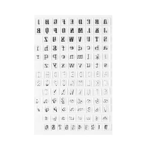 Set de Tampons Clairs Transparents Scrapbooking Stampo Alephabet en Silicone PVC pour DIY Loisirs Créatifs Cadeau Noel Enfant(Motif 4: Lettres majuscules et minuscules)