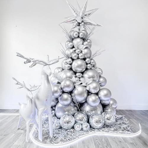 Unisun Ballons argentés métallisés, 50 pièces, 12 pouces, en argent chromé, ballons argentés, pour femmes, hommes, garçons, fêtes, anniversaire, mariage, fiançailles, anniversaire, fête