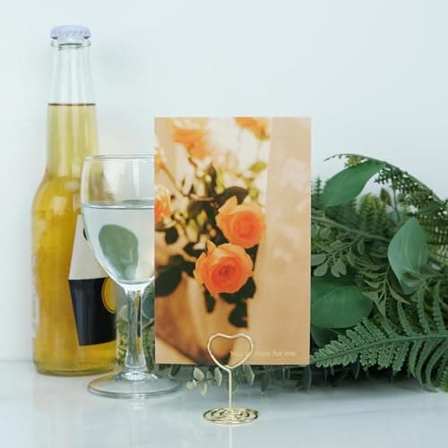 MisFun 30 Pièces Porte Nom Table, porte photo pince, porte photo sur pied, Porte Cartes de Table pour Mariages, Porte Numero de Table, pour Mariage Noël le Banquet de Fête Saint Valentin(Amour)