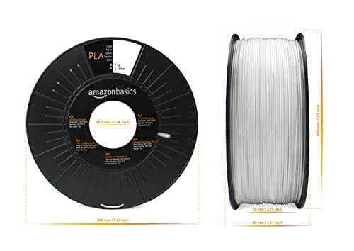 Amazon Basics Filament PLA pour imprimante 3D, 1.75 mm, Noir, Bobine, 1 kg, 1 Spool