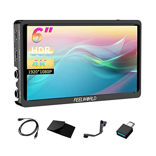 FEELWORLD FW568S caméra DSLR de 6 Pouces avec Le Signal 3G SDI 3DLUT Full HD 1920x1080 IPS F970 Alimentation Externe et Kit d’Installation