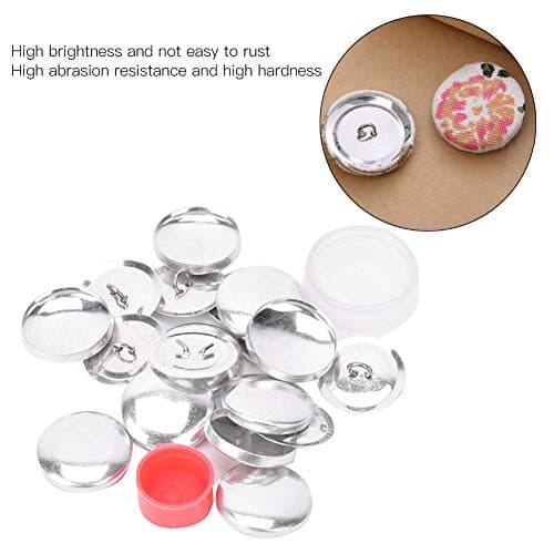 HEEPDD Kit de Boutons de Couverture, Kits de Boutons Couverts Kits de Bricolage de Bouton de Bricolage Tissu Solide Boutons à Dos Plat recouverts 1 Ensemble d'outils de Boucle 10 Ensembles(25 mm)